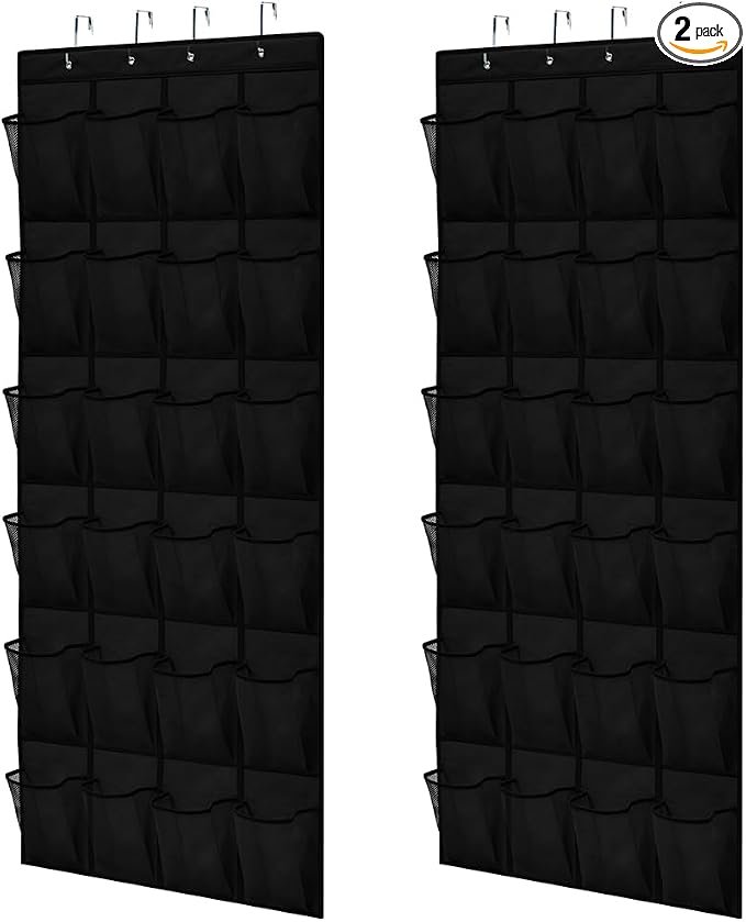 GORILLA GRIP Over the Door Shoe Organizer, 24 Large Pockets, Space Saving by Unknown