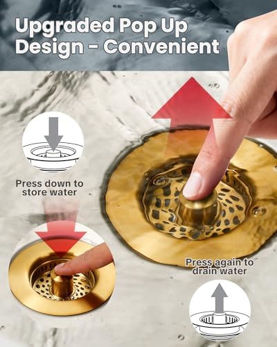 ARCORA Kitchen Sink Drain Strainer: Stainless Steel 3 in 1 Sink Stopper - Image 4