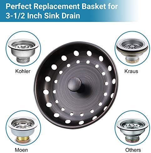 KONE Kitchen Sink Stopper and Strainer 2 Pack Oil Rubbed Bronze Sink Basket - Image 5
