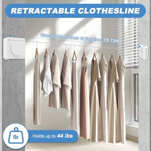 15.7Ft Retractable Clothesline Indoor, Non-Sagging Outdoor Clothesline - Image 5