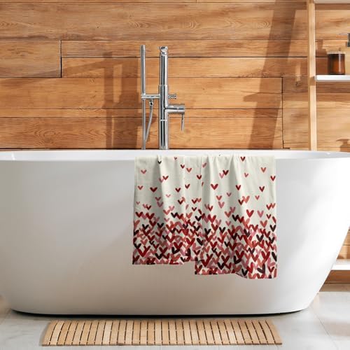 Pink Red Love Heart Hand Towels Pack of 2 Happy Valentine's Day Fingertip - Image 7