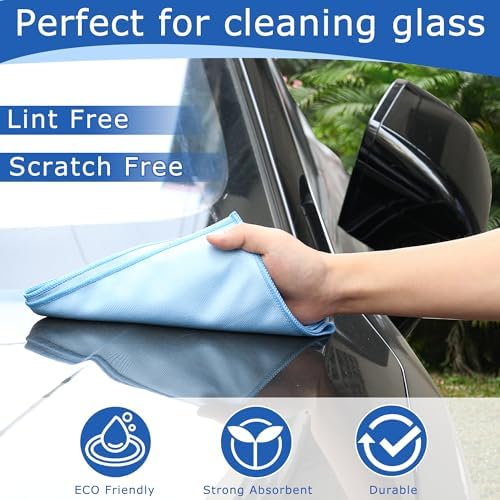 iDeaology 10 Pack XL Streak Free Premium Microfiber Glass Cleaning Cloth - Image 3