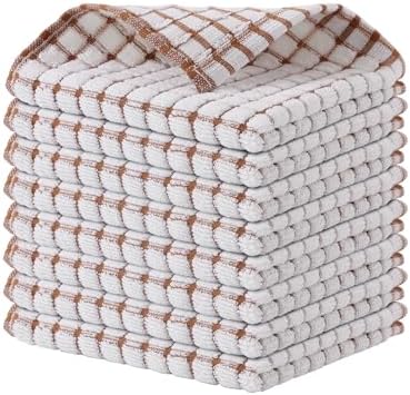 Kitinjoy Cotton 8 Pack Terry Kitchen Dish Cloths by Kitinjoy