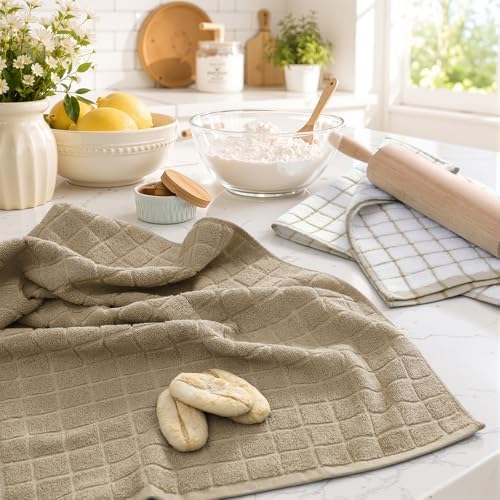 Kitinjoy Premium Kitchen Towels, Large 100% Cotton Terry 390 GSM Kitchen Hand - Image 4
