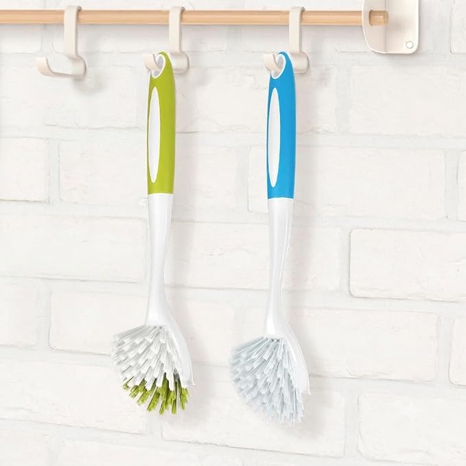 Dish Brush with Long Handle for Kitchen Sink Pot Pan Cleaning, 2 Pack | Plastic - Image 7