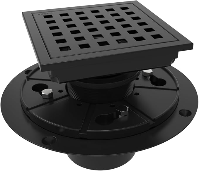 4 Inch Square Shower Floor Drain by WEBANG