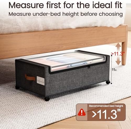 Yecaye 95L Under Bed Storage Containers, Fits 11" Under Bed, 2 Pack - Image 3