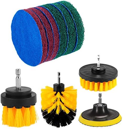 Kichwit 4 Inch Drill Power Brush Tile Scrubber Scouring Pads Cleaning Kit - Image 2