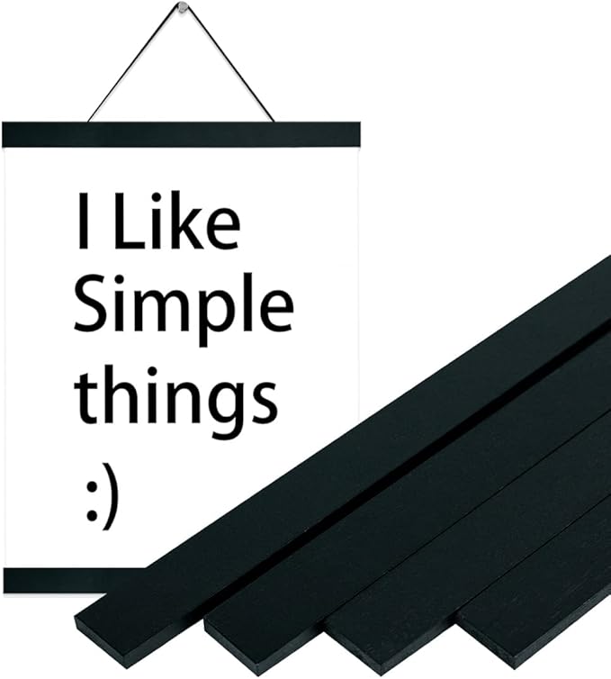 Magnetic Poster Hanger Frame,16x20 16x22 16x24 Wood Magnet Frames Hangers for Photo Picture Maps Art Canvas Print Artwork Wall Hanging Black 16 Inch