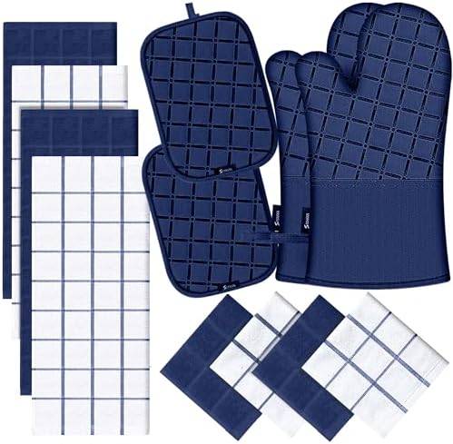 Oven Mitts Pot Holders Sets/Kitchen Towels and Dishcloths, Oven Gloves Kitchen by BSKSSK