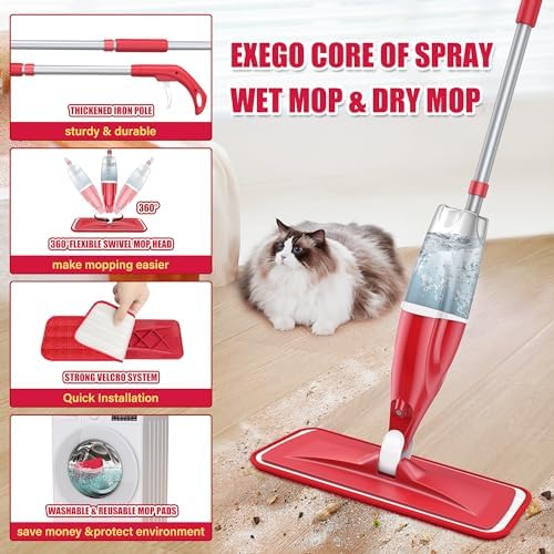 Spray Mops for Floor Cleaning: Microfiber Wet Dust Mop Hardwood Floor Mop - Image 3