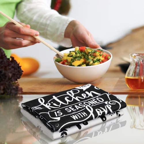 Sunnyray 6 Pcs Kitchen Towels Dish Cloths Nature Modern Absorbent Hand Tea Wash - Image 4