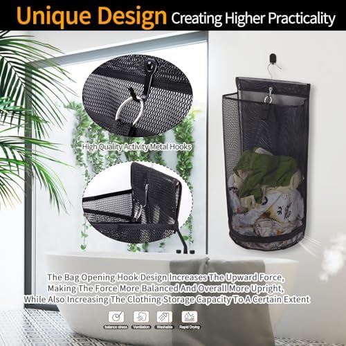Hanging Collapsible Mesh Laundry Hamper - Image 5