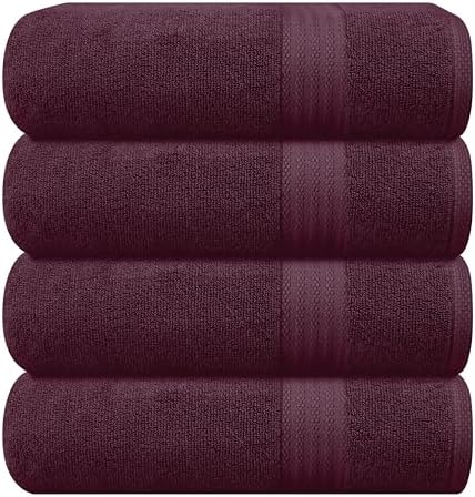 GLAMBURG Premium Cotton 4 Pack Bath Towel Set by GLAMBURG