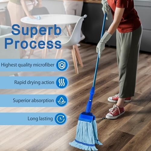 2 Pack - Large Commerical Microfiber Tube Mop 400GSM - Heavy Duty Industrial - Image 6