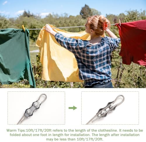 DEWEL 10.8FT Stainless Steel Clothes Lines - Image 2