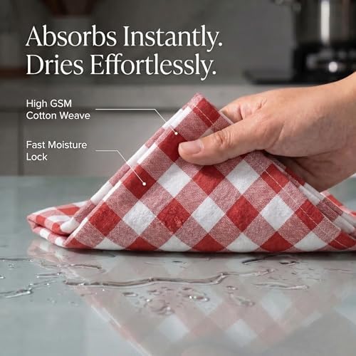 Urban Villa Kitchen Towels Cotton Dish Towels 20”x30” Rust - Image 2