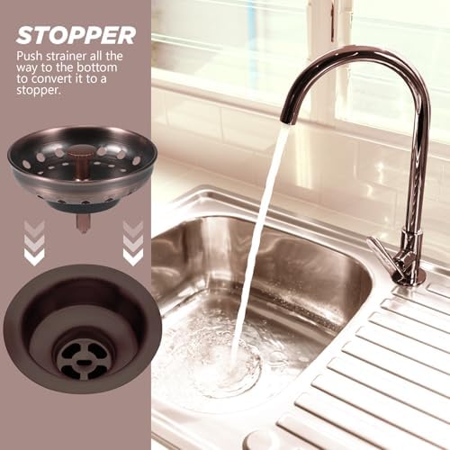 Retisee 2 Pcs Kitchen Sink Stopper Strainer Stainless Steel Drain Strainers - Image 6
