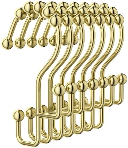 Goowin Shower Curtain Hooks, Metal Shower Curtain Rings Hooks, Smooth Gliding by Goowin