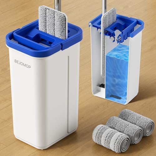 Mop and Bucket Set, Squeeze Flat Mop and Bucket System, Dry & Wet Dust Mops by Unknown
