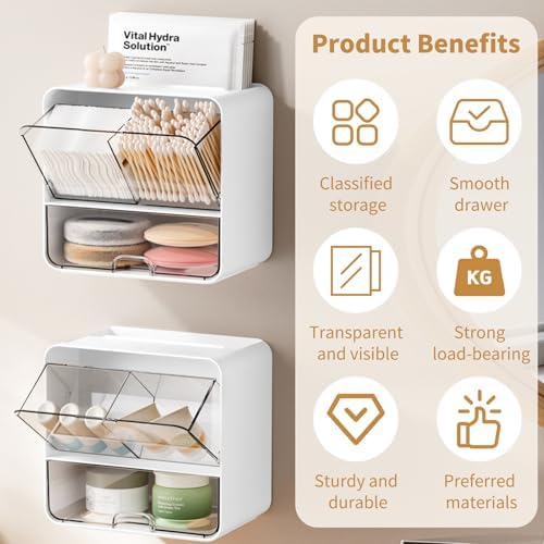 Qtip Holder Wall Mount, Bathroom storage rack - Image 6