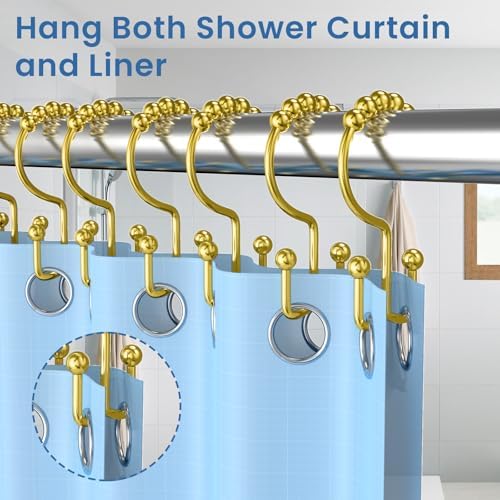 Gold Shower Curtain Hooks Double Sided - Image 4