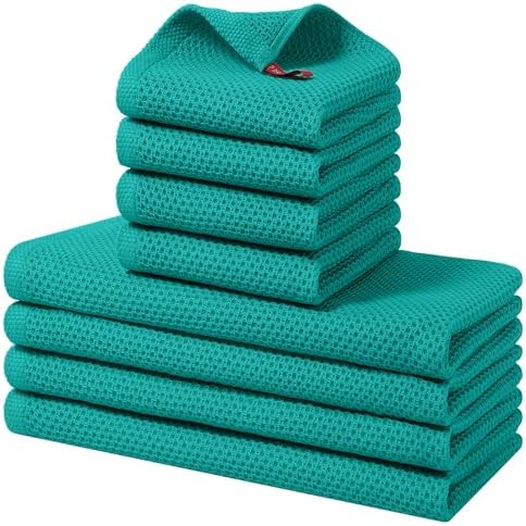 Homaxy 8 Pack 100% Cotton Kitchen Towels and Dishcloths Set by Homaxy