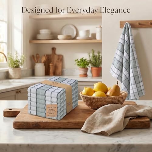 Urban Villa Kitchen Towels Cotton Dish Towels 20”x30” Majestic Checks - Image 5