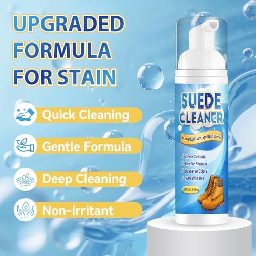 Yeardera Suede Cleaner Kit, 6.76oz No-Rinse Suede and Nubuck Shoe Cleaner - Image 3