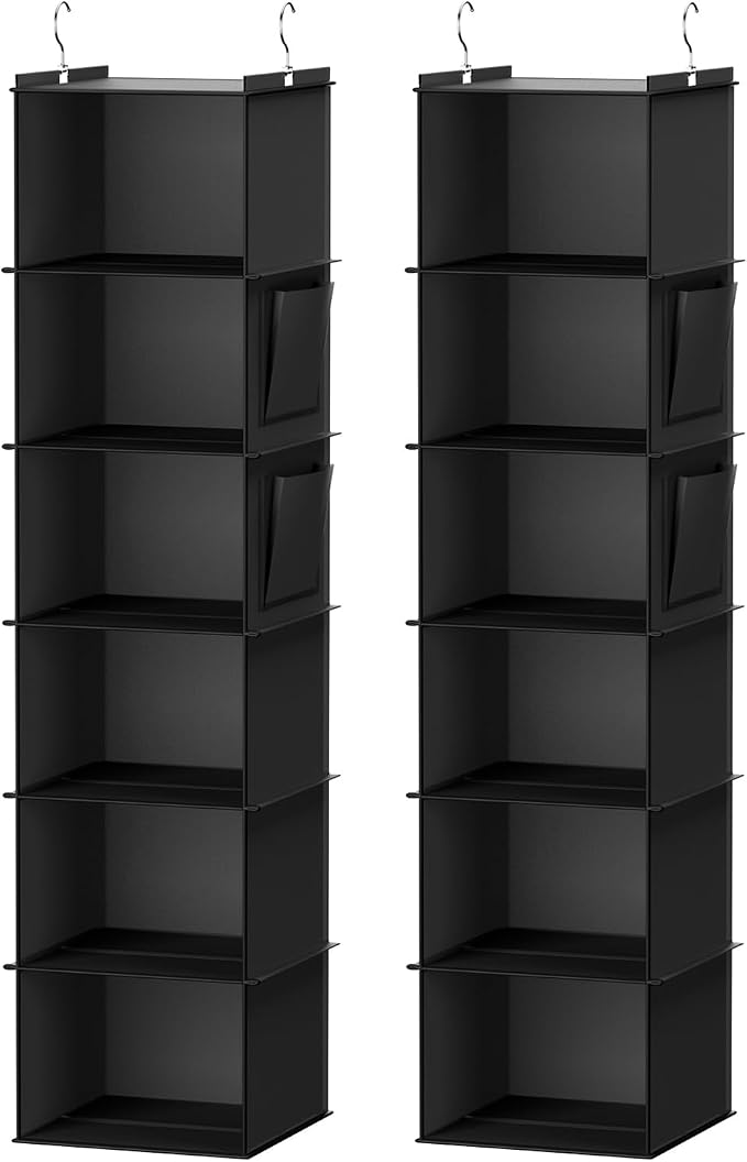 YOUDENOVA Hanging Closet Organizer and Storage, 2 Packs, 2 Side Pockets by YOUDENOVA