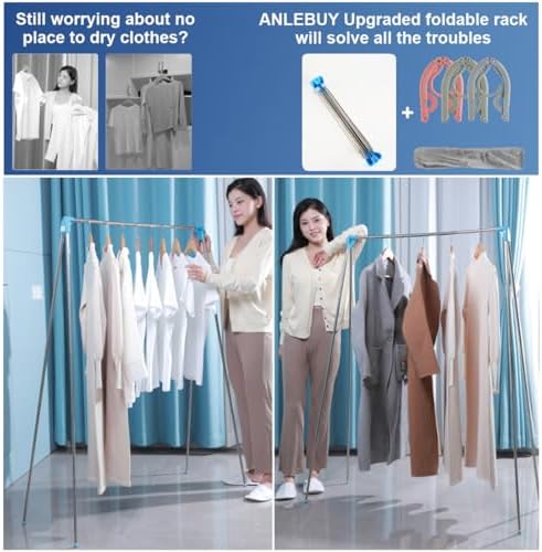 Portable Garment Rack, Folding Clothes Rack, Collapsible Clothing Rack - Image 5