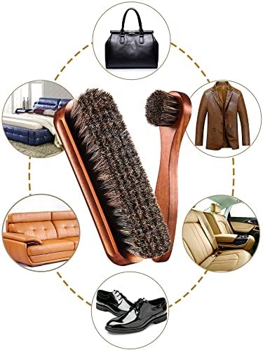 Youngjoy 3 Pieces Horsehair Shine Shoes Brush kit Polish Dauber Applicators - Image 4