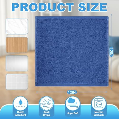 Washcloths Set, 12x12 Inch Blue - Image 3