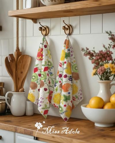 Miss Adola Flour Sack Kitchen Towels Set of 2, Fruit Symphony - Image 3