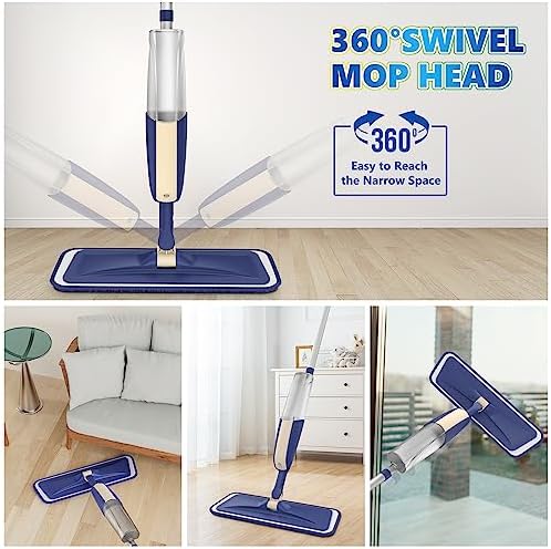 Spray Wet Mops for Floor Cleaning: Hardwood Floor Mop 2 Bottles Refillable - Image 5
