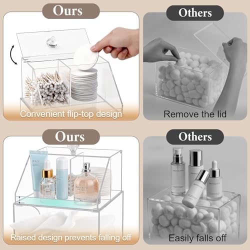 Anyoifax Disposable Facial Towels Storage Double Layer Acrylic Box - Image 4