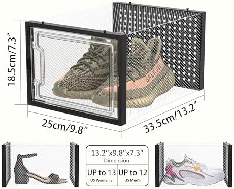 HOMIDEC XL Clear Shoe Storage Boxes, Stackable Shoe Organizer - Image 3