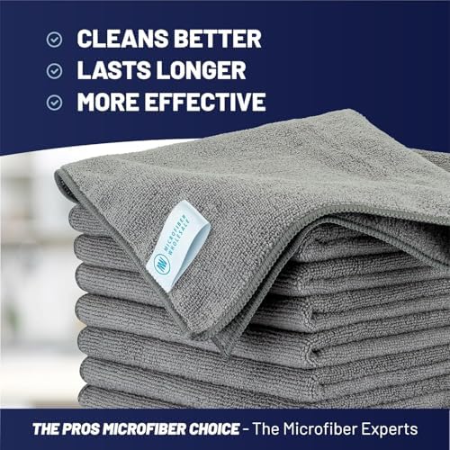 MW Pro Microfiber Cleaning Cloth | Gray | 36 Pack | 16” x 16” | All Purpose - Image 2