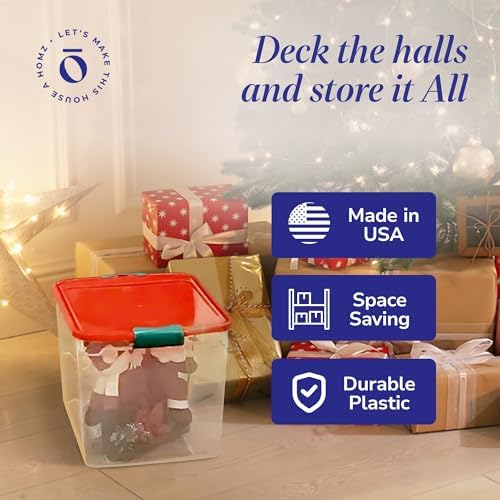 HOMZ Holiday Tote Plastic Storage Bin - Image 5