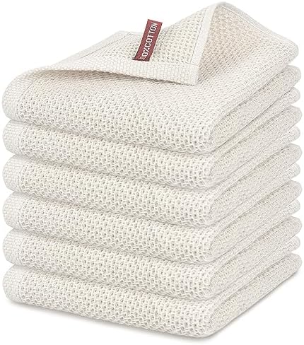 Nialnant 6 Pack Kitchen Towels, 100% Cotton Waffle Weave Dish Towels by Nialnant