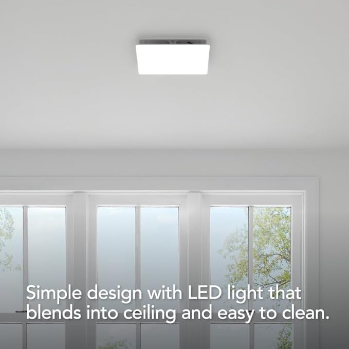 EVOLVE Premium Bathroom Exhaust Fan w/Light and Continuous Run, 50-80-110 Selectable CFM