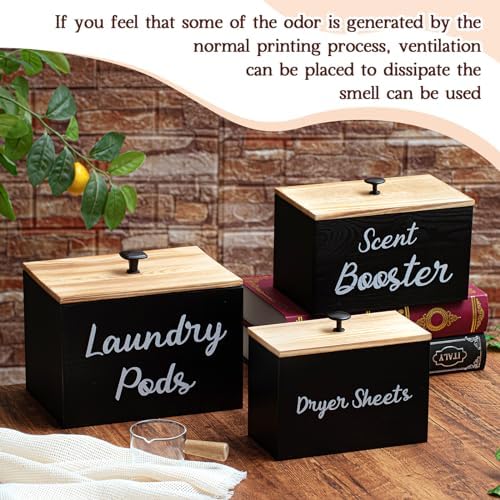 Dandat 3 Pcs Wood Laundry Pods Container Farmhouse Decoration Laundry Room - Image 6