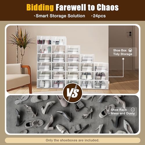 Ringmaster 24 Pack Shoe Storage Box Shoe Organizer Boxes - Image 5