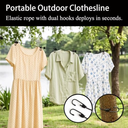 Portable Clothesline for Travel, 1.8m Retractable Travel Clothes Line - Image 3