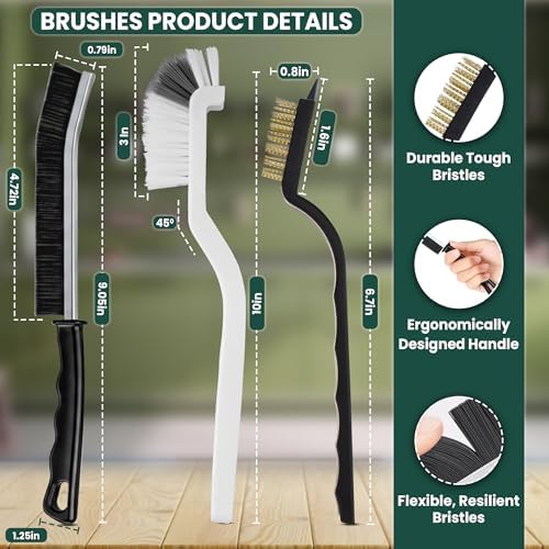 8 Pcs Crevice Cleaning Brush Set – Hard Bristle Cleaning Tools - Image 2