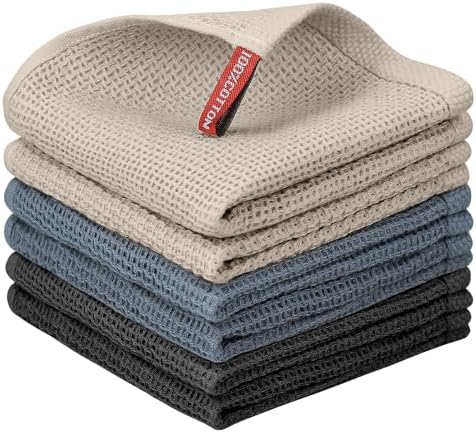 Nialnant 6 Pack Dish Cloths, 100% Cotton Waffle Weave Kitchen Towels, Soft and by Nialnant