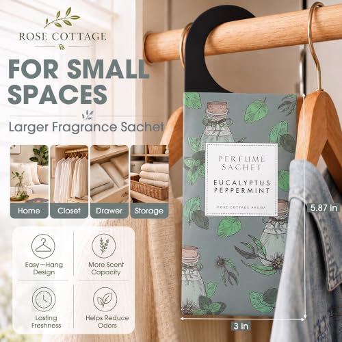 Large 12 Packs Eucalyptus Peppermint Hanging Scented Sachets Long-Lasting - Image 2