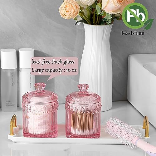 rejomiik 2 Pack Qtip Holder Glass Apothecary Jars - Image 2