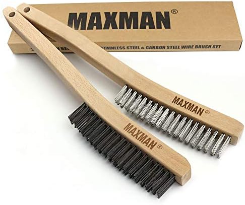 MAXMAN Wire Brush, Heavy Duty Carbon Steel and Stainless Steel Wire Brushes by MAXMAN