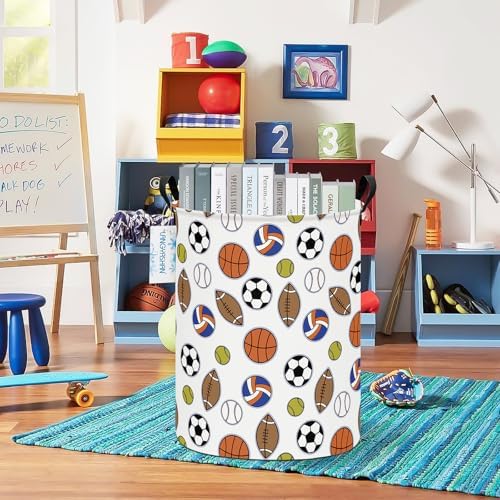 Round Laundry Basket Collapsible Storage Hamper Organizer Colorful Balls - Image 6